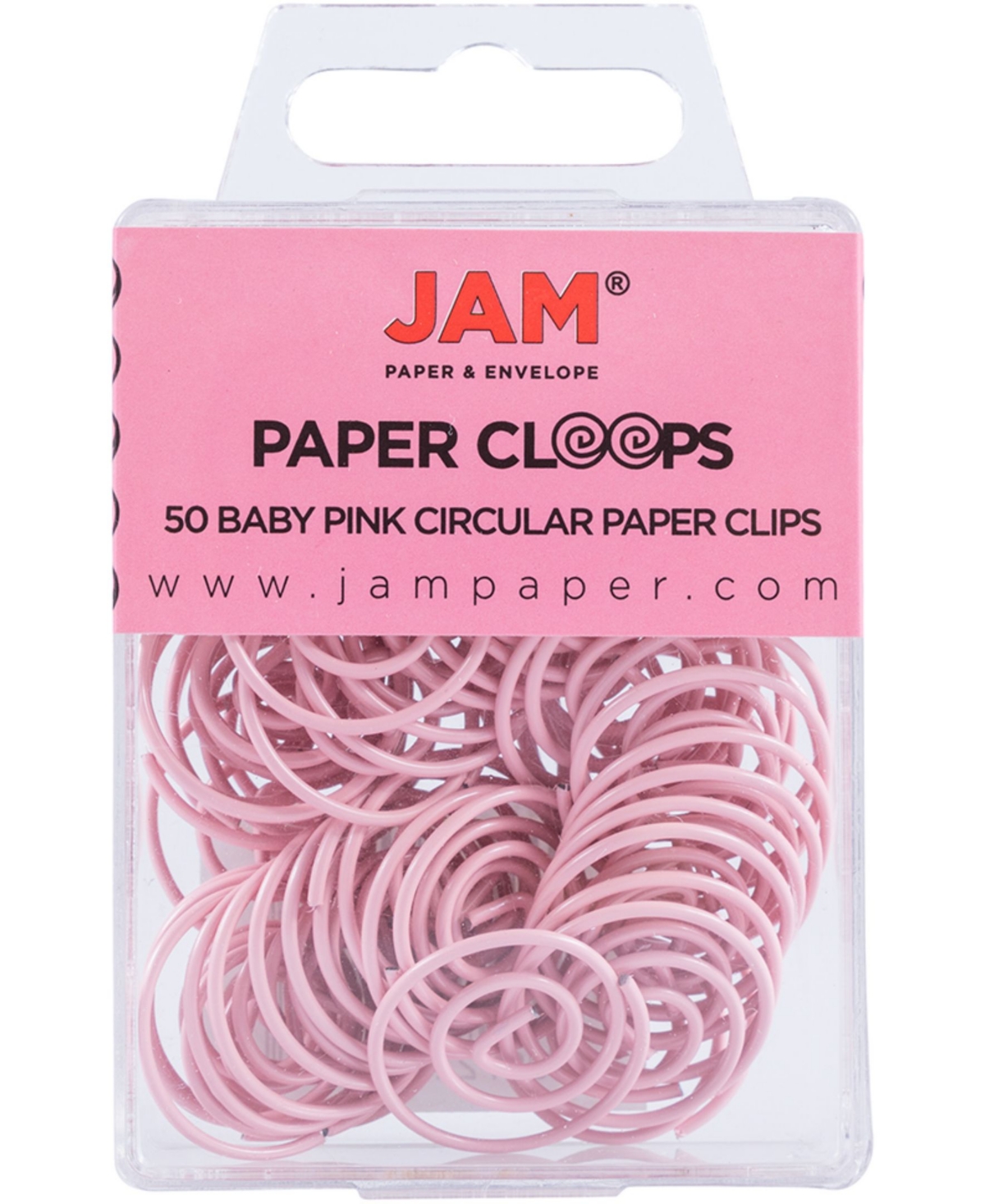 Jam Paper Circular Paper Clips In Baby Pink