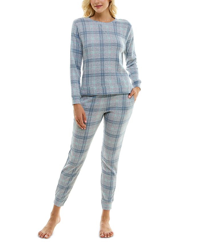 Roudelain Women's 3-Pc. Waffle-Knit Pajamas & Scrunchie Set - Macy's