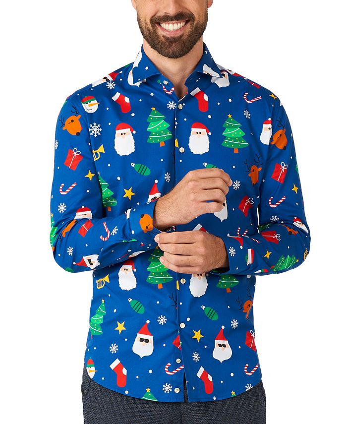 OppoSuits Men's Long-Sleeve Blue Festivity Shirt - Macy's