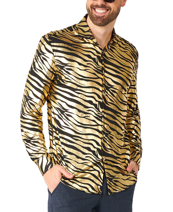OppoSuits Men's Long-Sleeve Tiger-Print Shirt - Macy's