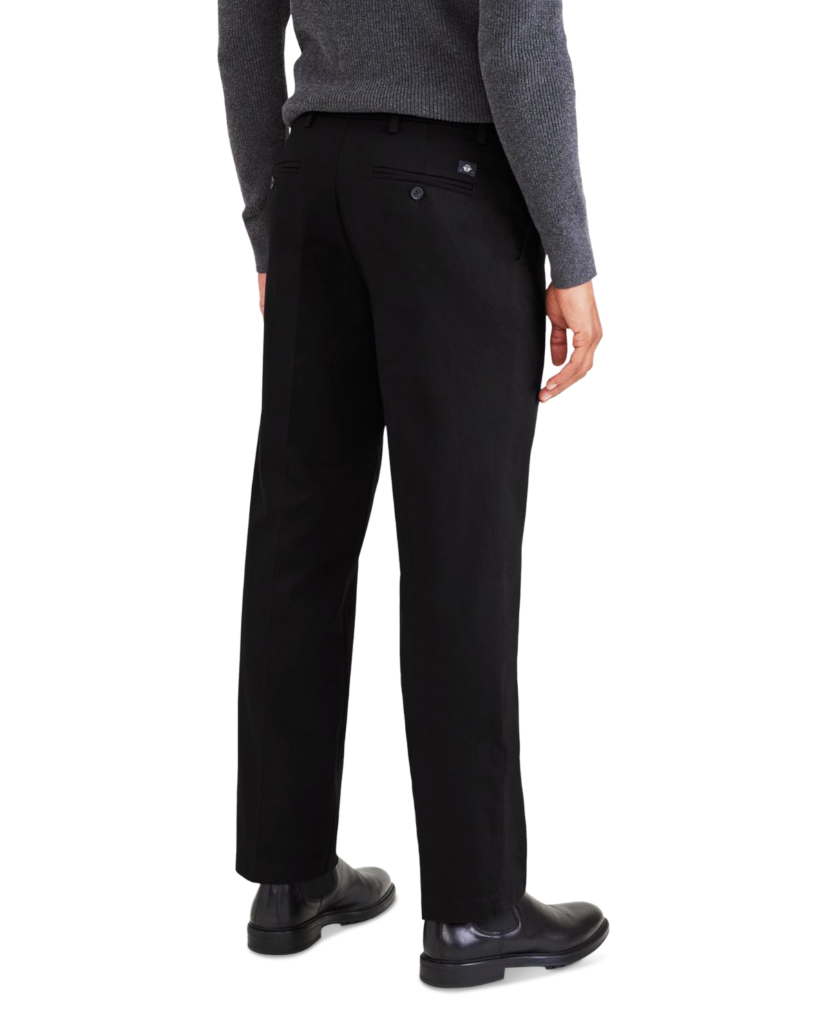 Shop Dockers Men's Big & Tall Signature Classic Fit Pleated Iron Free Pants With Stain Defender In Beautiful Black