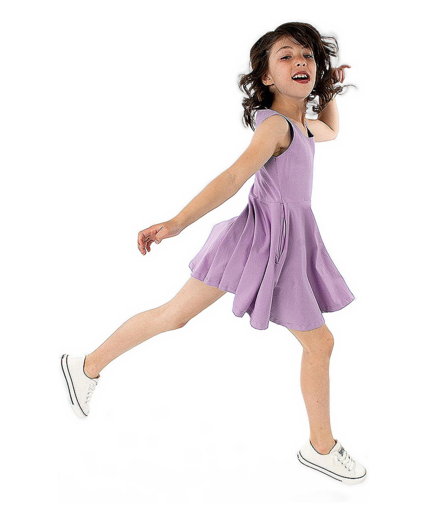 Платье Mightly Child Fair Trade Organic Cotton Solid Sleeveless Twirl Dress для девочек, цвет: Сиреневый — фото 2