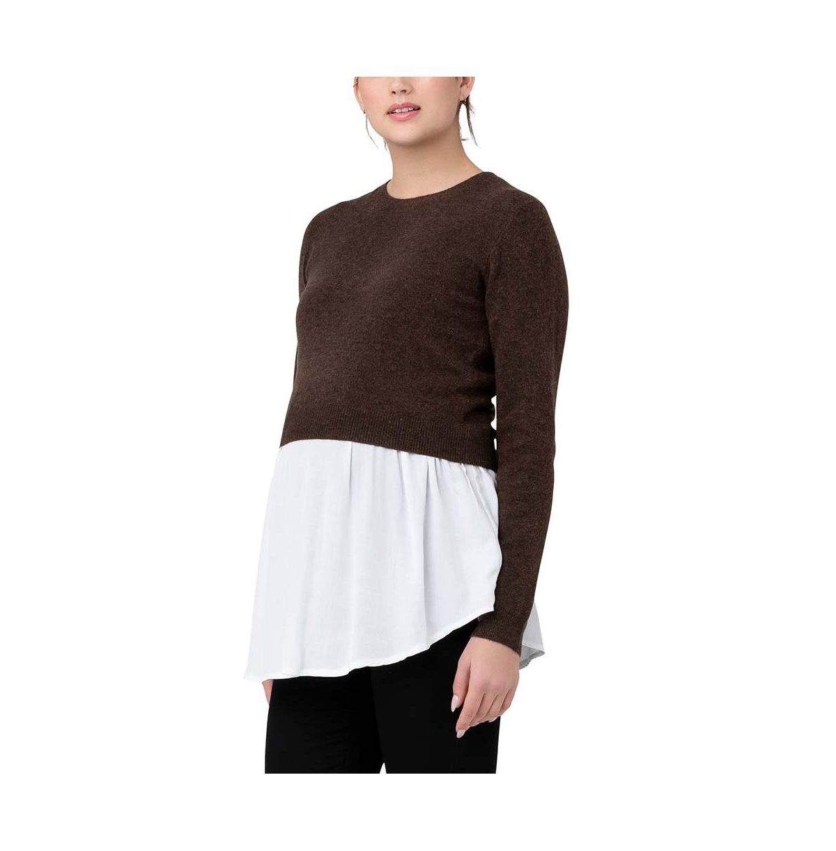 Ripe Maternity Sandy Detachable Nursing Knit Sweater- Chocolate