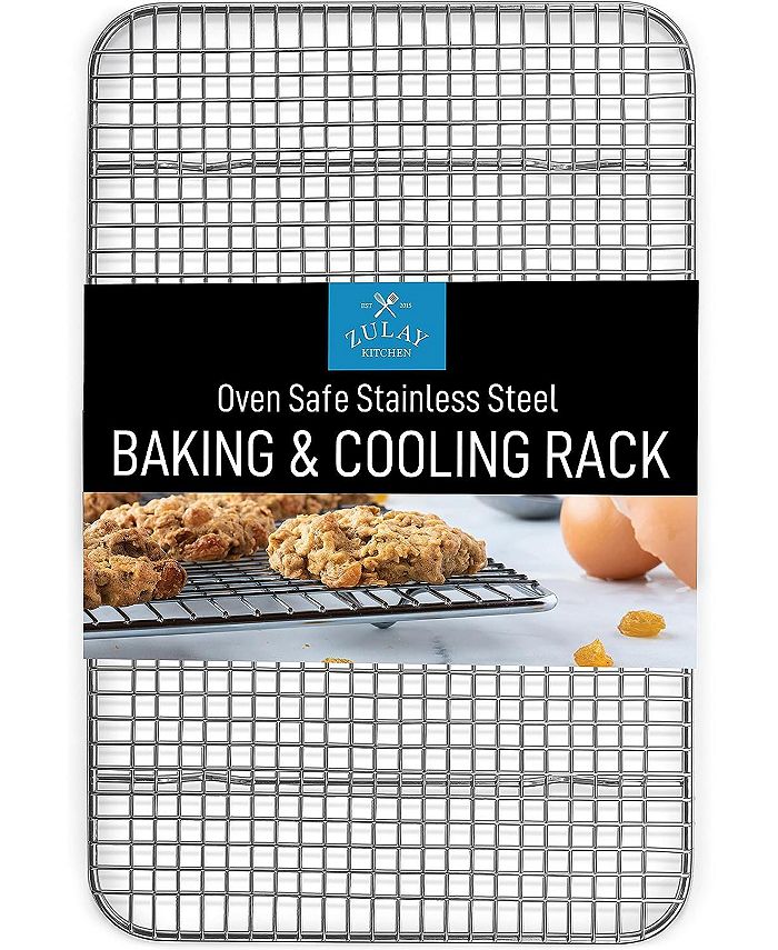 Zulay Kitchen Stainless Steel Wire Baking Rack For Oven Cooking Fits