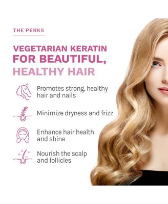 Keratin Hair Booster, Hair and Nails Supplement, Supports Healthy Thickness and Shine with Biotin, 60 Capsules (30 Servings)