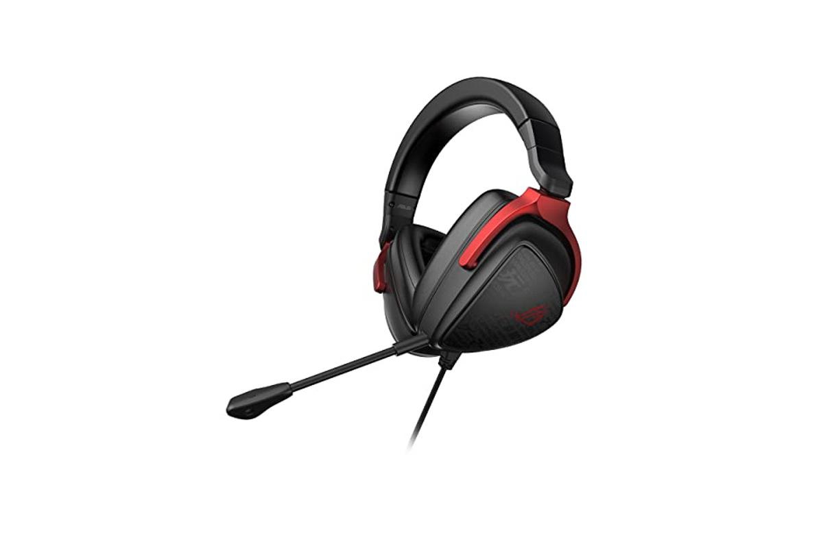 Asus Deltascore 4.92 ft. Rog Delta S Core Gaming Headset,& Red - Black