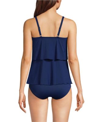 Women's Scoop Neck Tiered Tankini Swimsuit Top