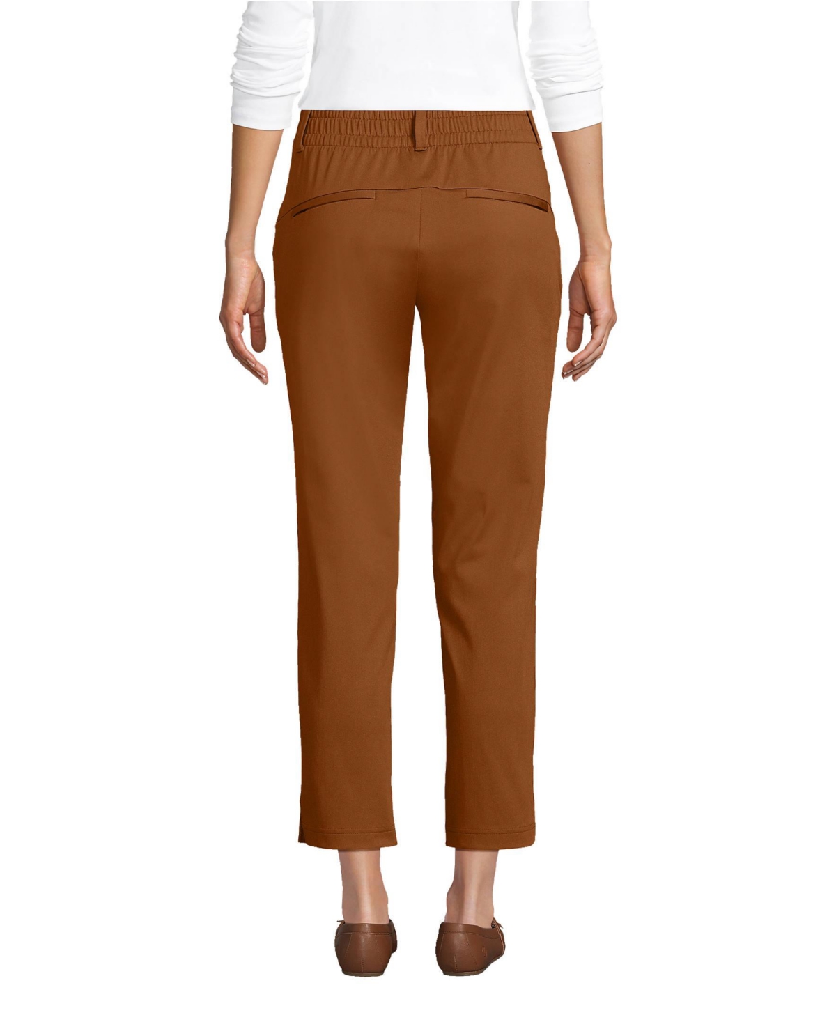 Lands' End Women's Flex Mid Rise Pull On Crop Pants