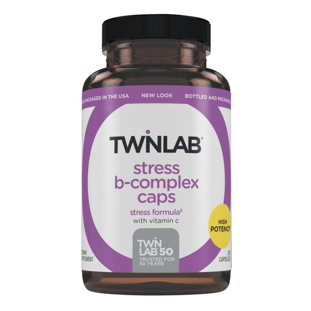 Stress B-Complex Caps - Energy Support Supplement with Vitamin B12 and B6-250 Capsules