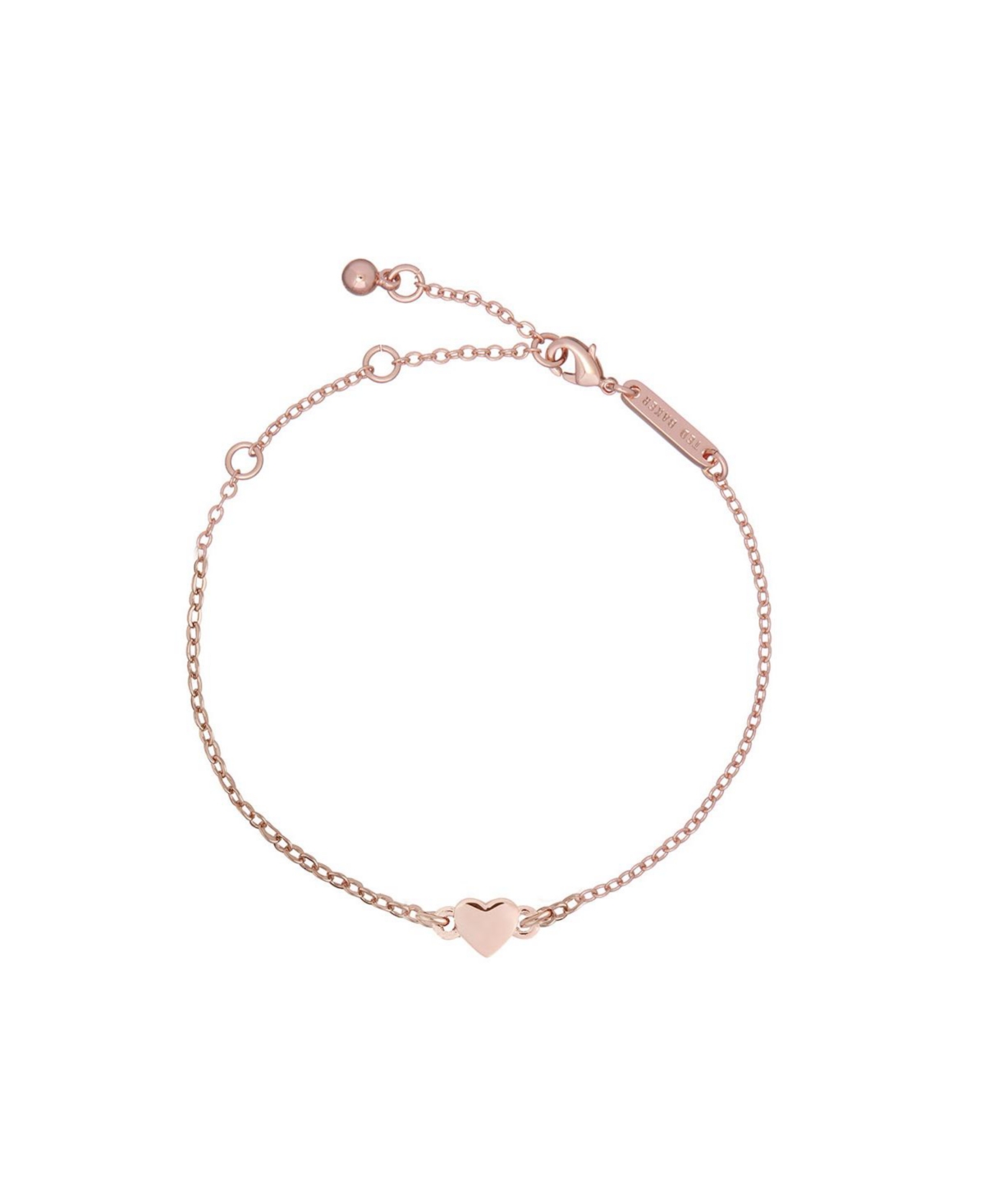 Harsaa: Tiny Heart Adjustable Bracelet For Women - Rose gold