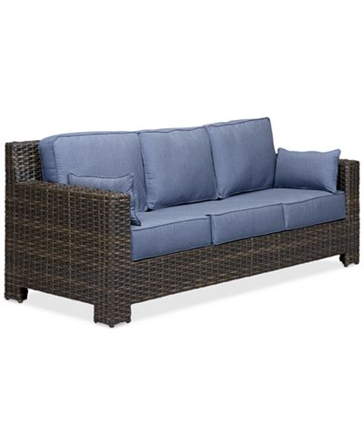 Viewport Wicker Outdoor Sofa, Created for Macy&#39;s - Furniture - Macy&#39;s