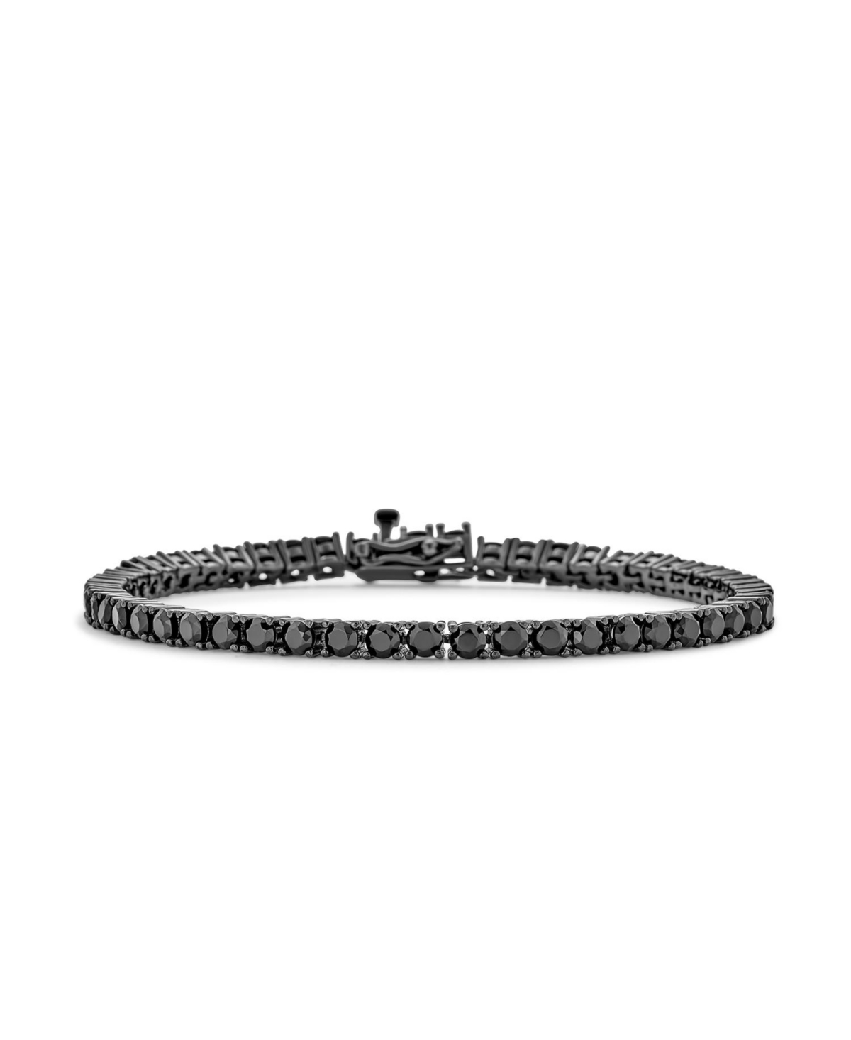 Bling Jewelry Jewelry 10 Ct Cz Round Solitaire Tennis Bracelet For Women Cubic ZirconiaSterling Silver - Black