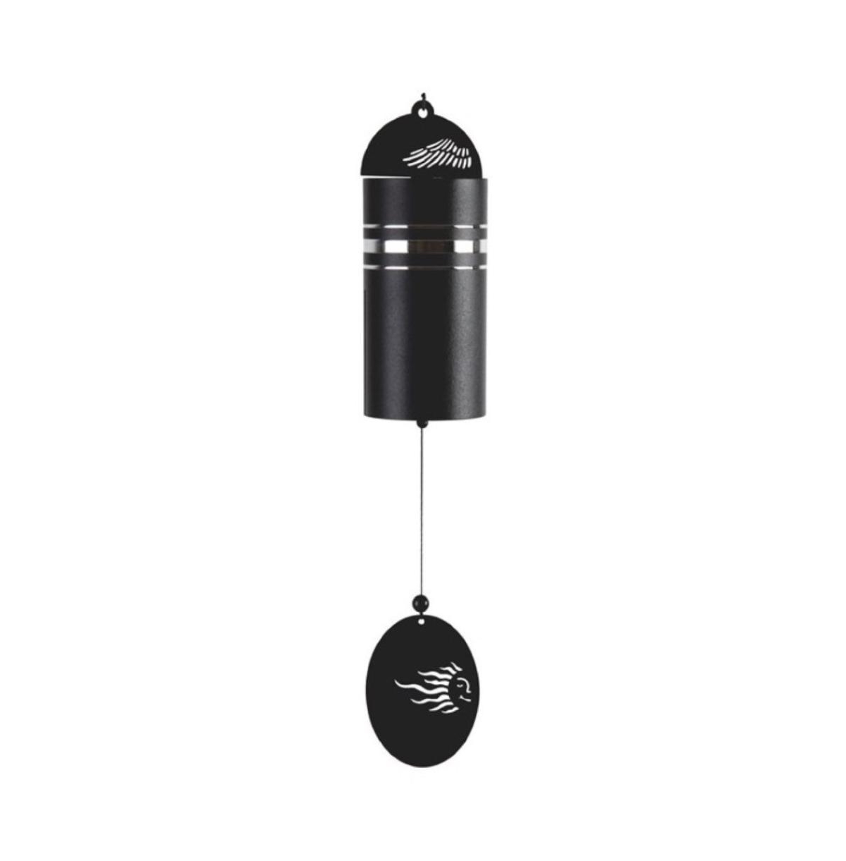 22" Long Metal Black Tube SunFace Chime - Black