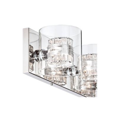 Wrapped Wire Modern Wall Light Chrome 22" Fixture Clear Glass Cylinder Shade for Bedroom Bathroom Vanity Reading Living Room House