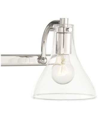 Sorren Industrial Modern Wall Light Hardwired 3-Light 20.5" Fixture with Curving Clear Glass