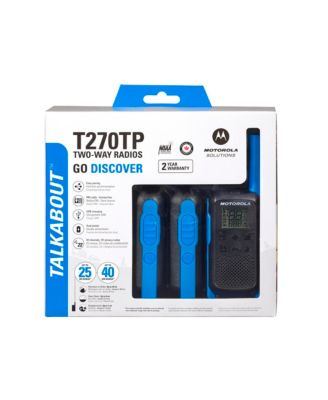 Motorola Solutions T270TP 25 mi. Two-Way Radio Black/Blue 3-Pack