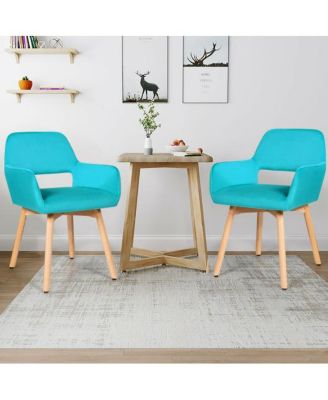 2 Pieces Modern Upholstered Accent Armchairs Set