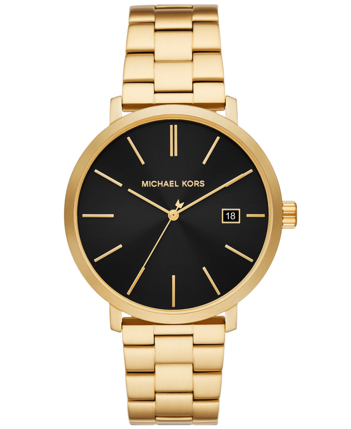 Мужские часы Michael Kors Blake Three-Hand Date Gold-Tone Stainless Steel Watch 42mm — фото 1