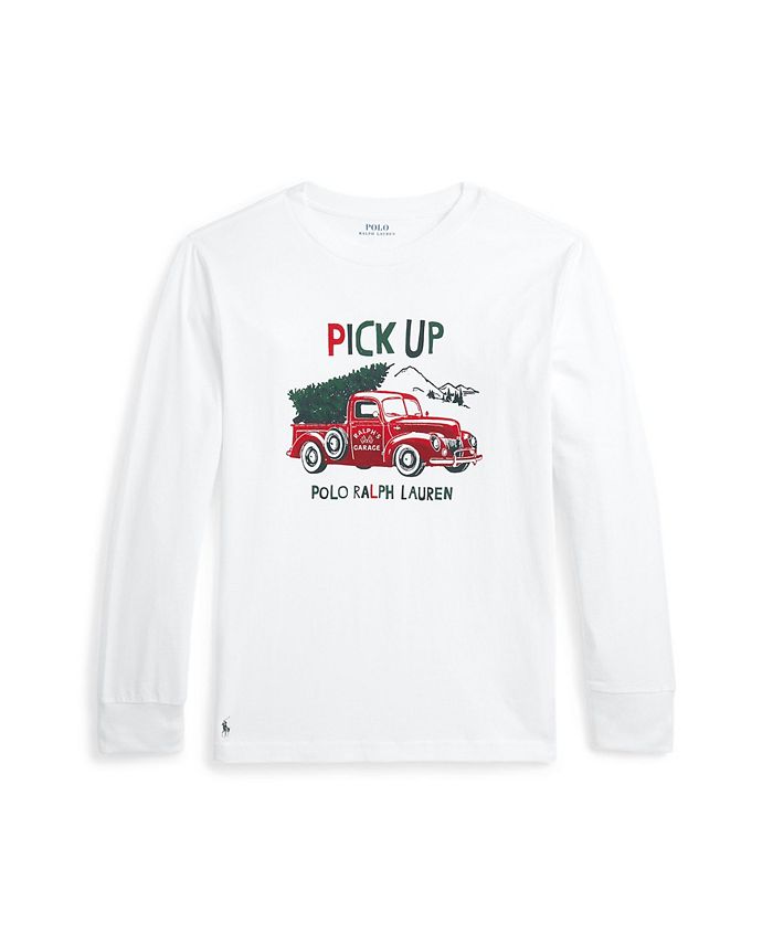 Polo Ralph Lauren Big Boys Cotton Long-Sleeve Graphic T-shirt - Macy's