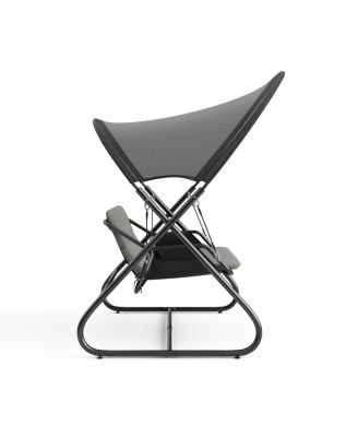 74.75" Steel Swing Bench with Mesh Canopy Cushions