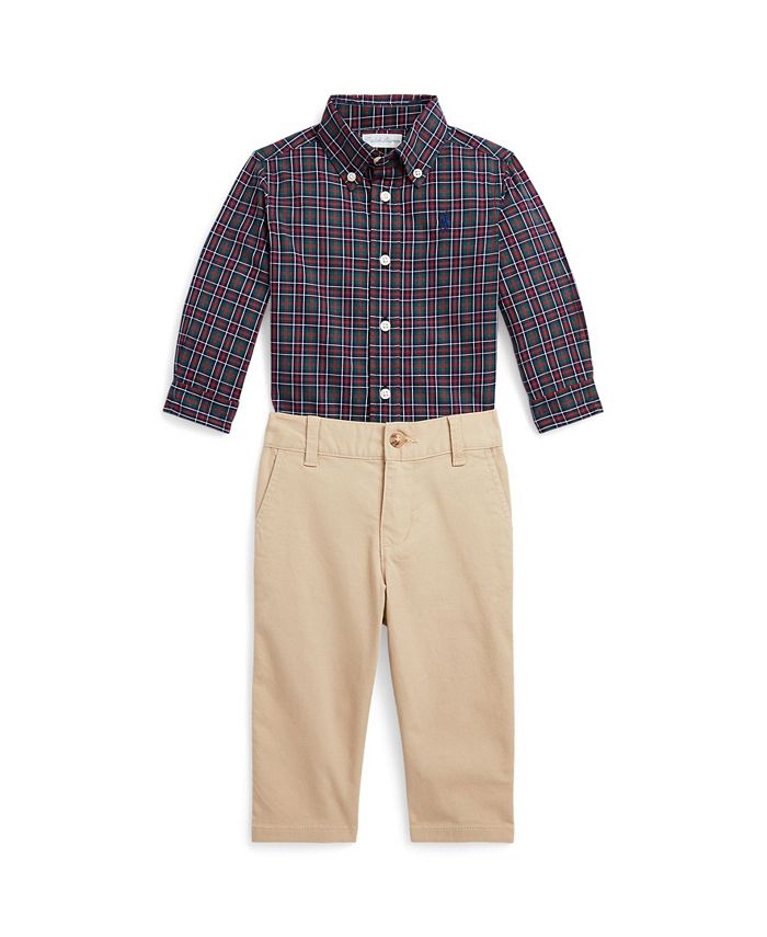 Polo Ralph Lauren Baby Boys Poplin Shirt and Flex Abrasion Pant Set ...