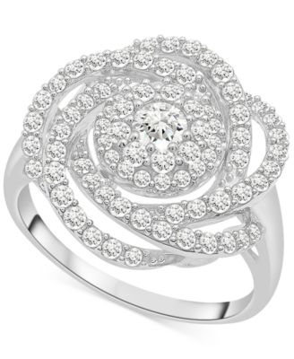 Diamond Ring, 14k White Gold Diamond Pave Knot Ring (1 ct. t.w.), Created for Macy's 