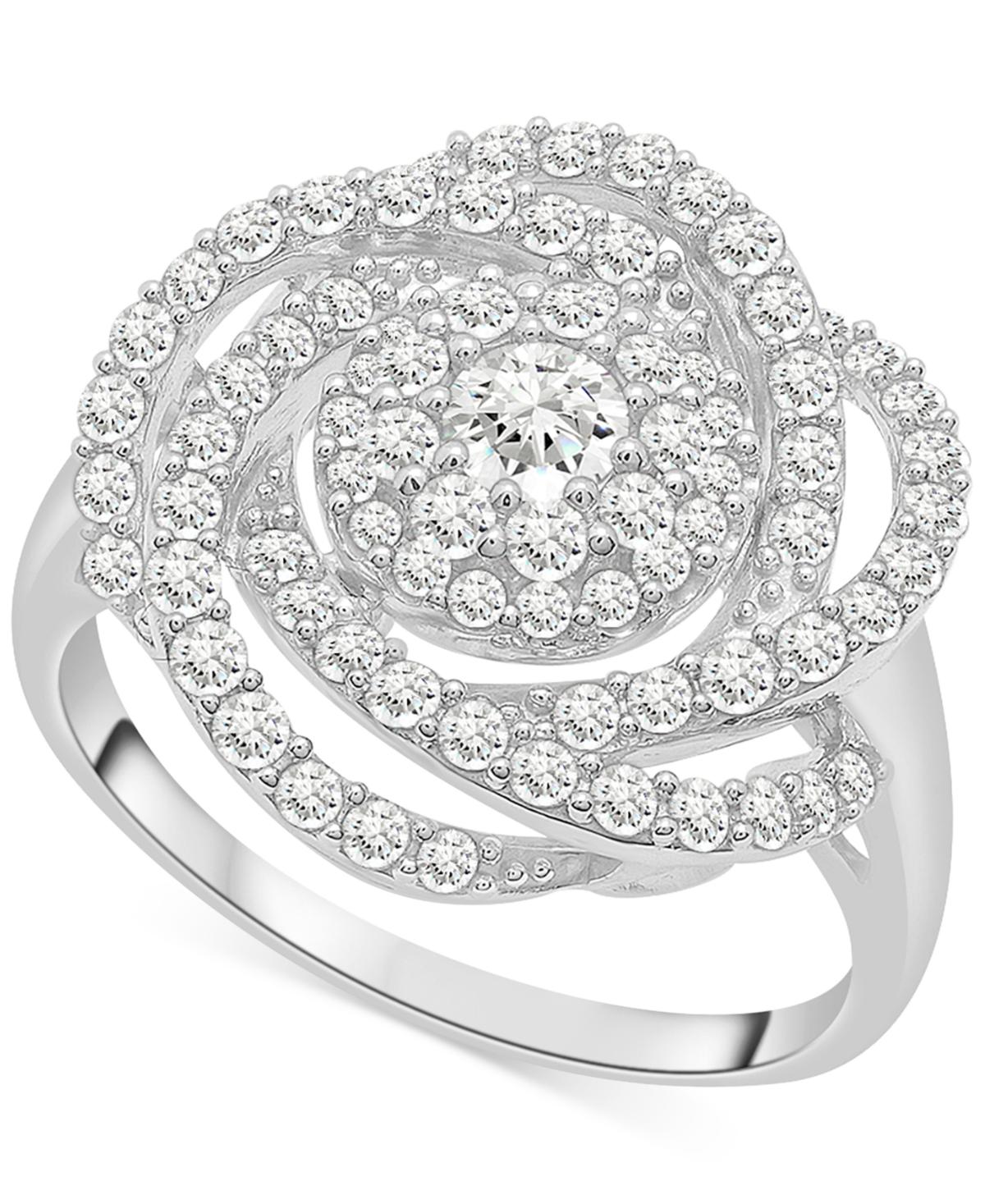 Diamond Ring, 14k White Gold Diamond Pave Knot Ring (1 ct. t.w.), Created for Macy's - White Gold