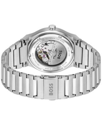 Men's Candor Auto Automatic Silver-Tone Stainless Steel Watch 41mm