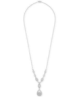 Diamond Double Drop Pendant 17"  in 14k White Gold or 14k Yellow Gold (1-1/2 ct. t.w.), Created for Macy's