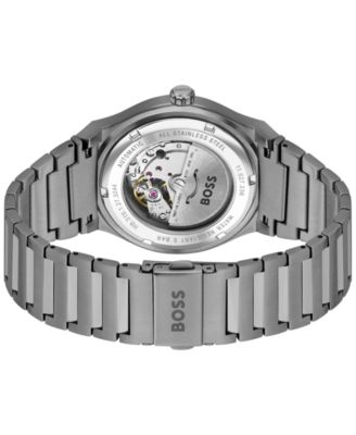 Men's Candor Auto Automatic Ionic Plated Gray Steel Watch 41mm