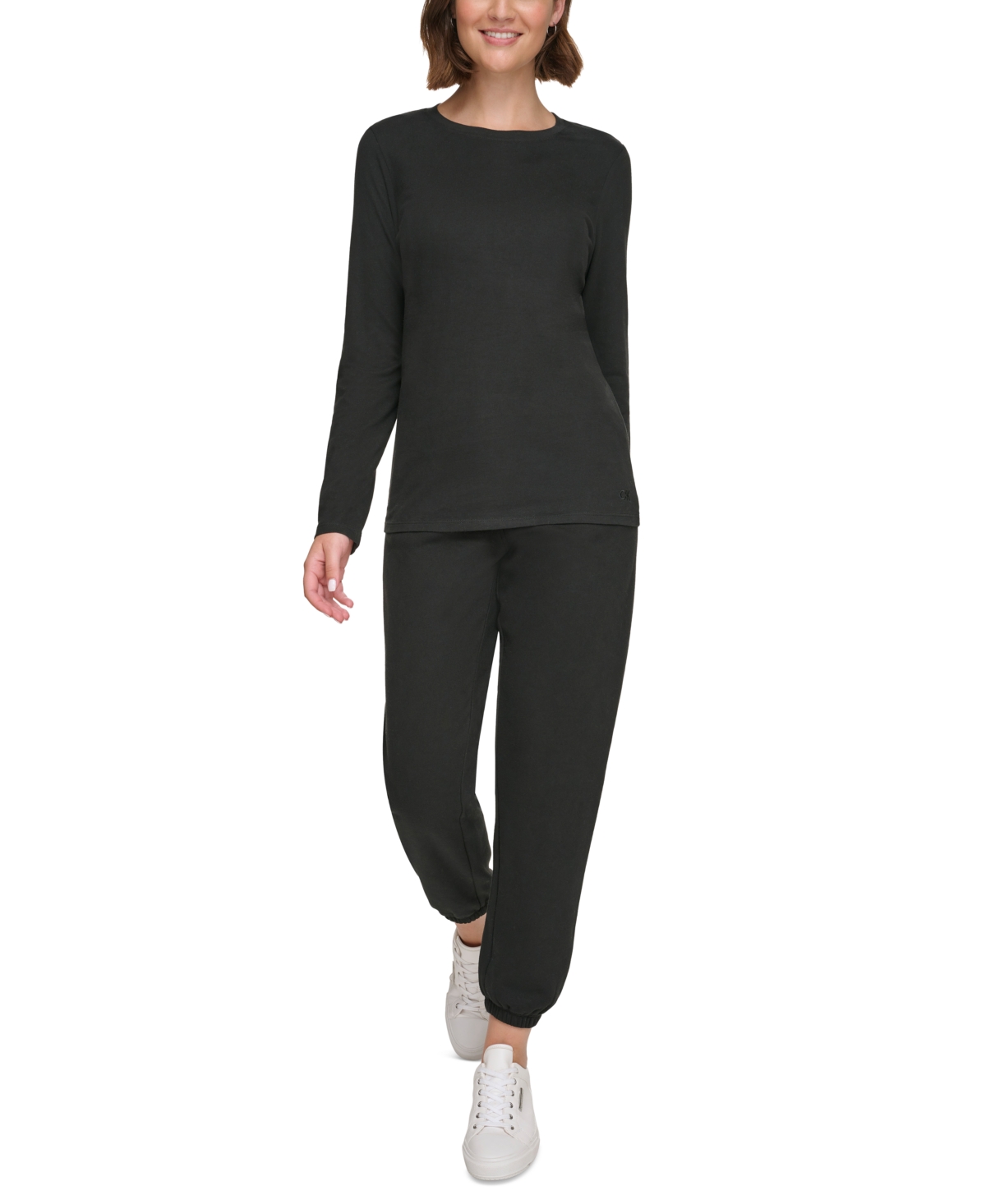 Calvin Klein Performance Women's Long-sleeve T-shirt In Black