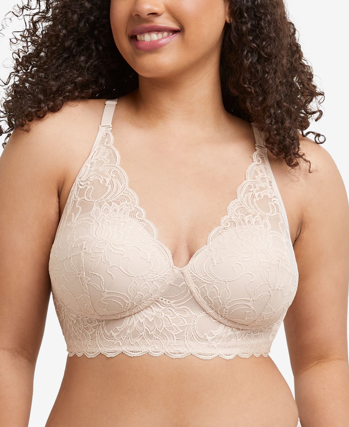 Бралетт Comfort, без косточек, кружево, сетка — Maidenform, цвет: Sandshell Bloom — фото 1