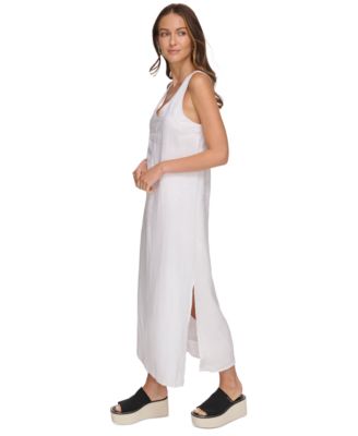 Linen V-Neck Maxi Dress