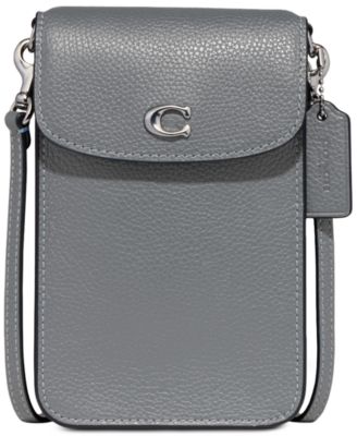 Coach pebbled leather phone crossbody top bag