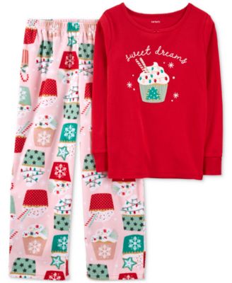 Carter s Big Girls Sweet Dreams Holiday Cupcake Pajamas 2 Piece Set Macy s