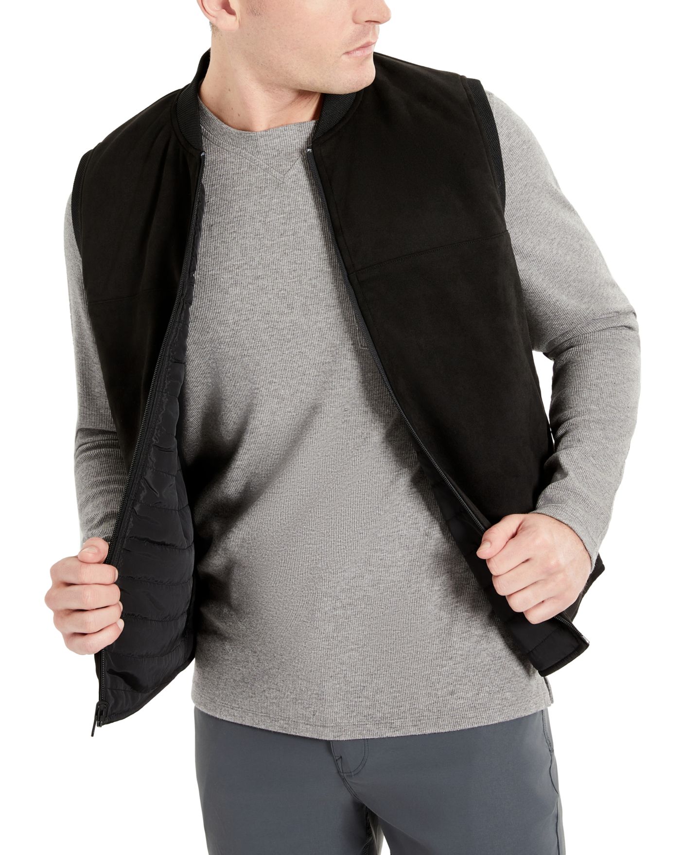 Мужской жилет Kenneth Cole Reversible Water-Resistant Vest, цвет: Чёрный — фото 5