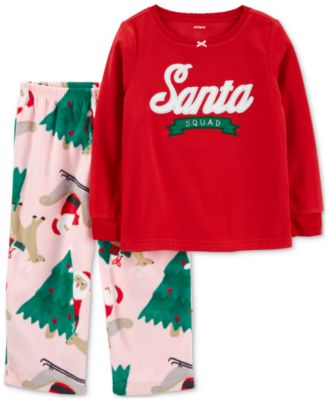 Carter's - Toddler Girls Santa Squad Fleece Pajamas, 2 Piece Set