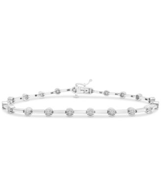 Diamond Bar Link Bracelet (1/2 ct. t.w.) in 10k White or Yellow Gold