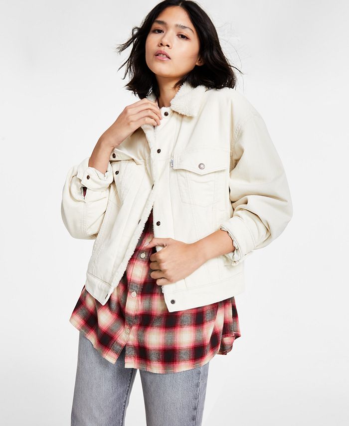 Womens Levis Corduroy Sherpa Lined Jacket S M