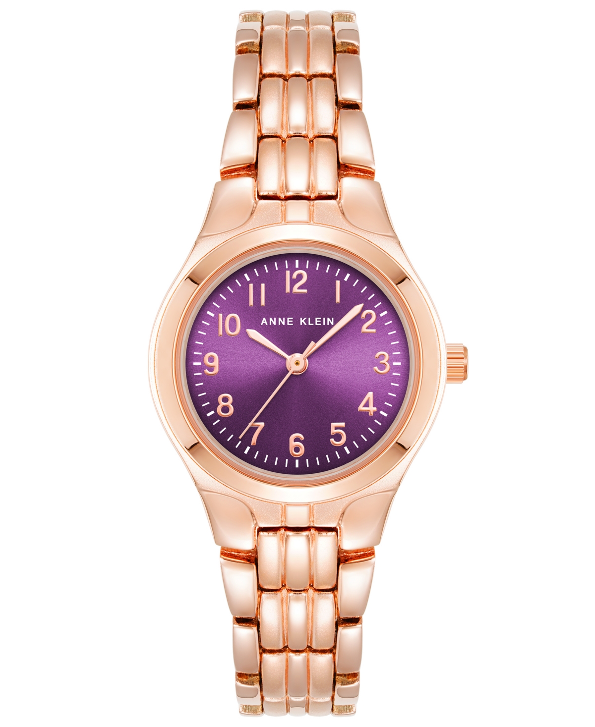 Anne Klein Women's Quartz Rose Gold-tone Alloy Bracelet Watch, 26mm In Rose Gold-tone,purple