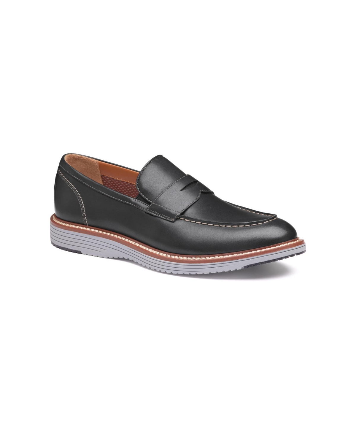 Johnston & Murphy Men's Upton Leather Penny Loafers In Black Full Grain Leather