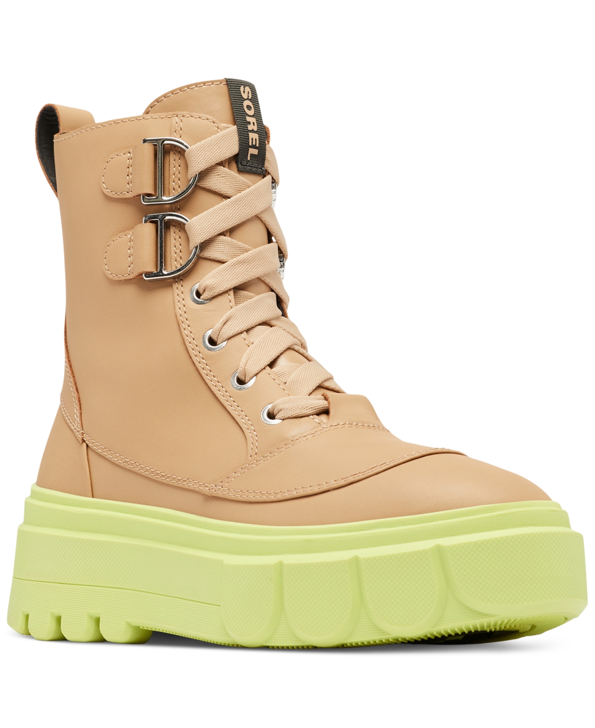 Sorel Caribou Leather Lace-up Boots In Canoe/tippet