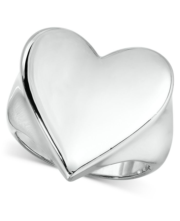 On 34th Silver-Tone Heart Statement Ring, Created for Macy's - Macy's