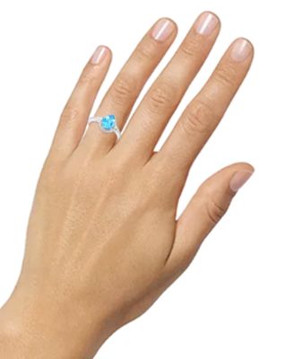 Amethyst (1-1/3 ct. t.w.) & Lab-Grown White Sapphire (1/4 ct. t.w.) Halo Ring in 14k Gold-Plated Sterling Silver (Also in Additional Gemstones)