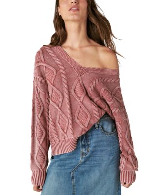 Lucky Brand - Women's Cable Knit V-Neck Sweater