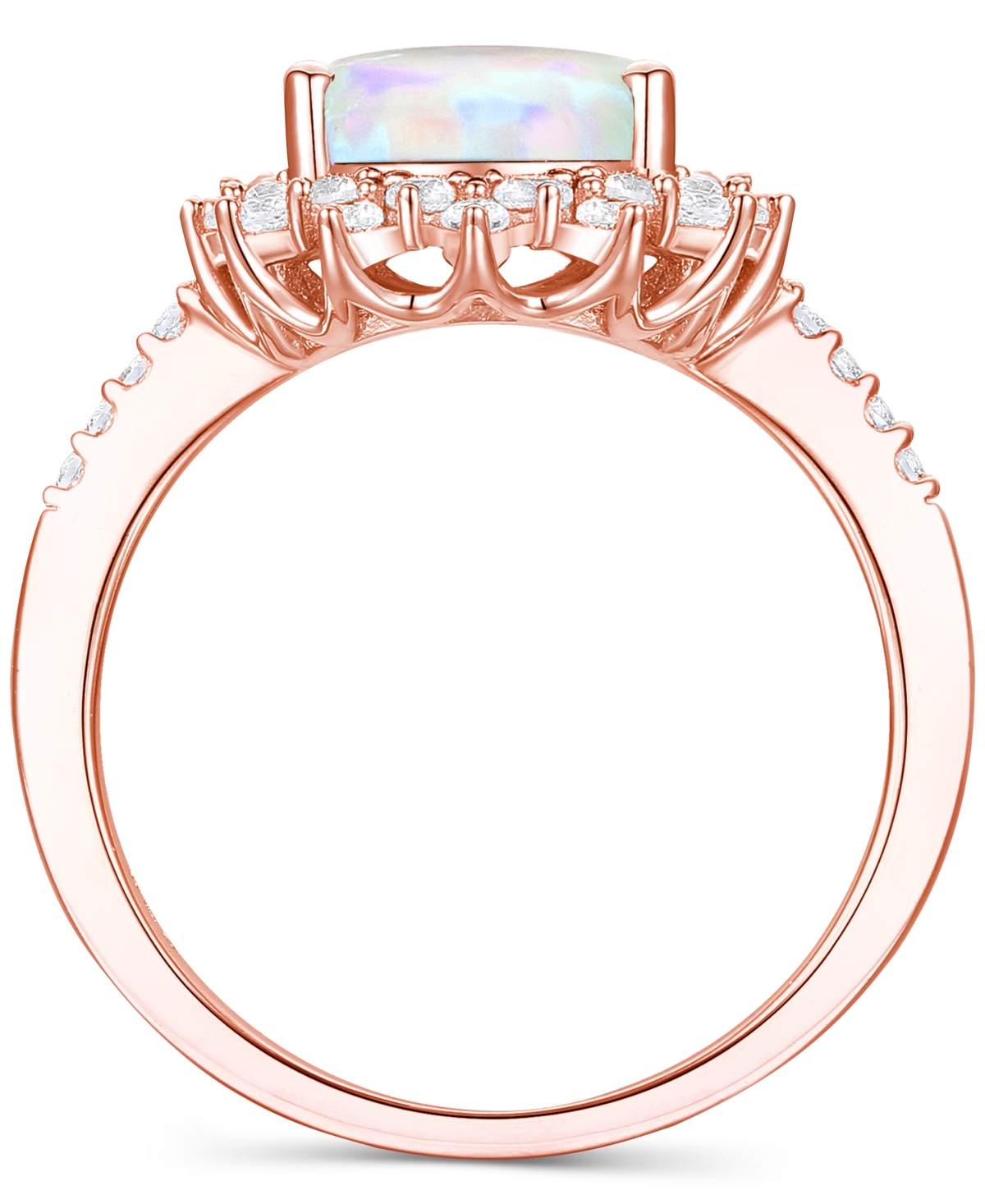 Lab-Grown(7/8 ct. t.w.) & Lab-Grown White Sapphire (5/8 ct. t.w.) Halo Ring in 14k Rose Gold-Plated Sterling Silver (Also in Lab-Grown Ruby & La