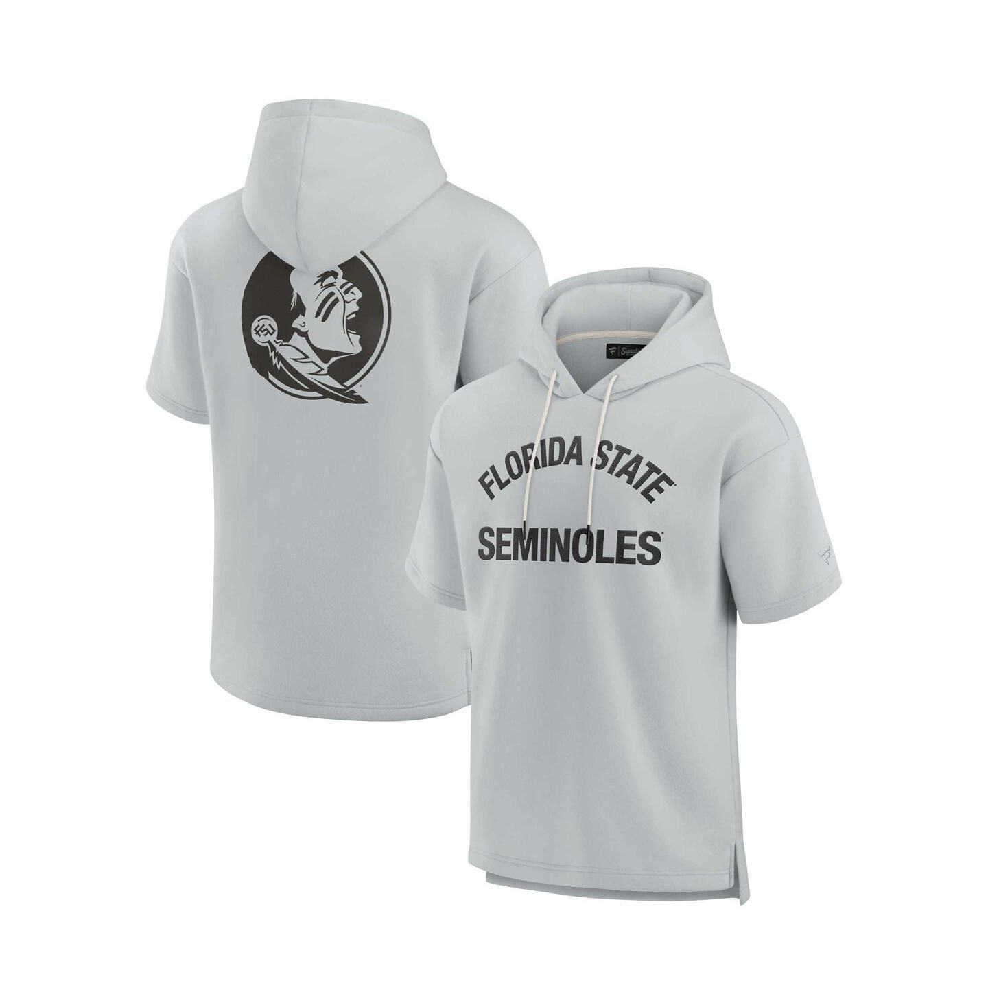 Худи Fanatics Signature Gray Florida State Seminoles Super Soft Fleece Short Sleeve Pullover — фото 1