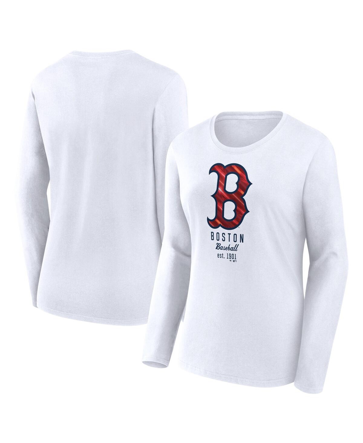 Fanatics Women's  White Boston Red Sox Long Sleeve T-shirt