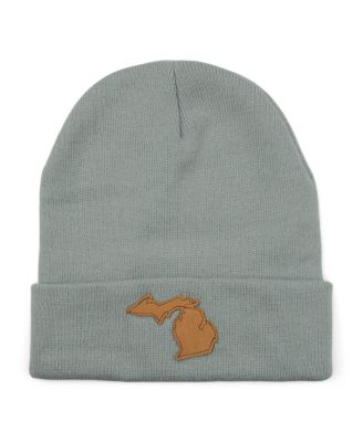 Men's Gray Michigan Local Crowns Statement Patch Cuffed Knit Hat - Macy's