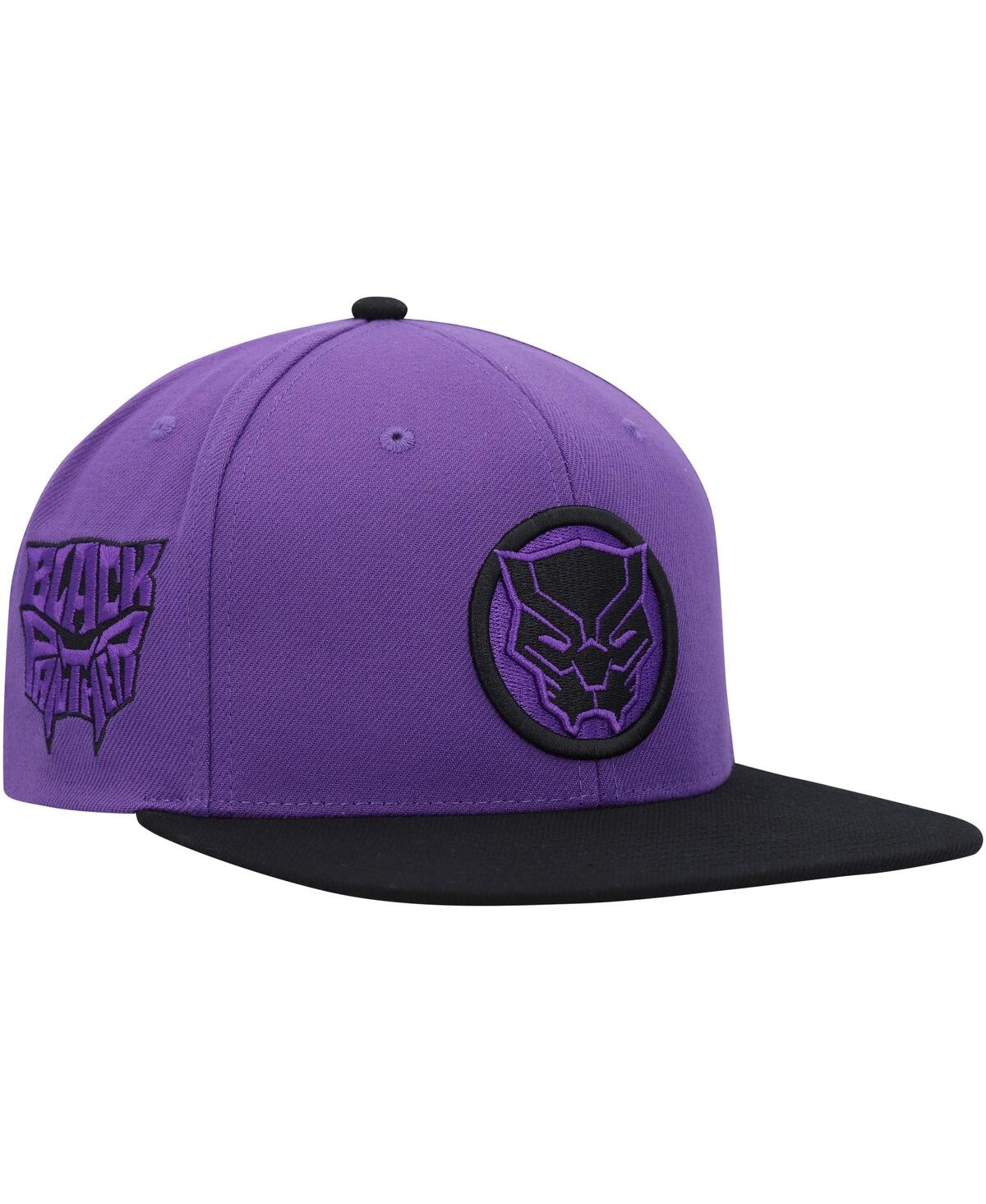 Men's Marvel Purple, Black Black Panther Snapback Hat - Purple